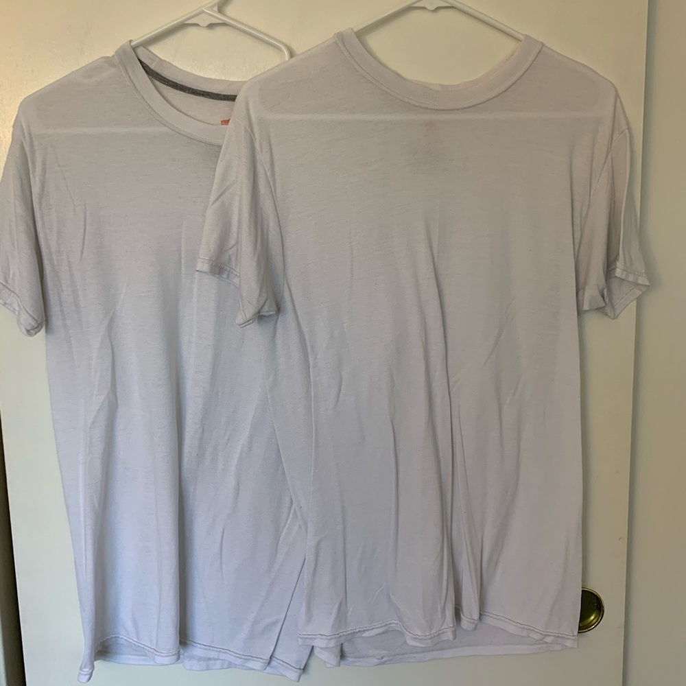 THREE WHITE HANES SHIRTS FOR $13